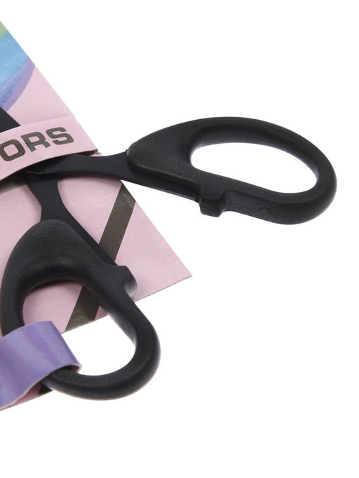 Ножницы канцелярские 12см, черные, длина лезвия 6,5см