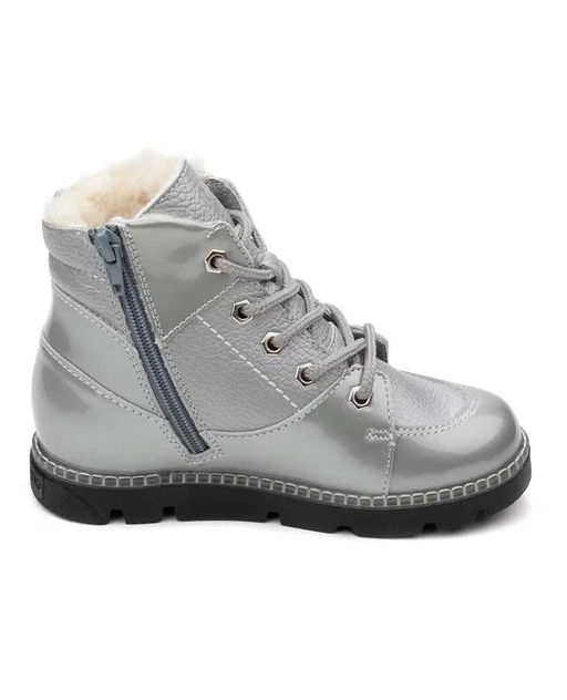 Ботинки детские шерсть 23016 кожа, ЛОНДОН серебристый - Tapiboo фото 4