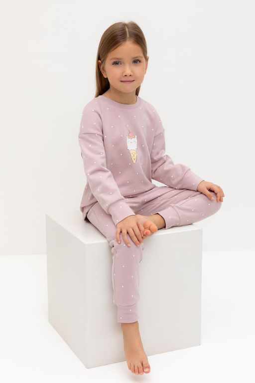 К 1581/розовый лед,мини сердечки пижама дет