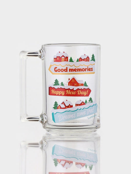 Кружка Luminarc Рождество, 320 мл, стекло, прозрачная, рисунок МИКС