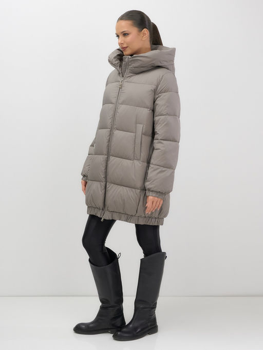 Куртка женская зимняя на резинке большого размера коричневого цвета 7619K Бренд: Visdeer  фото 5