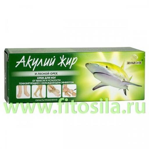 Акулий жир и Лесной орех крем для ног , 75 мл, "Акулья сила"