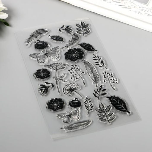 Штамп для творчества силикон "Гербарий" 20х10 см