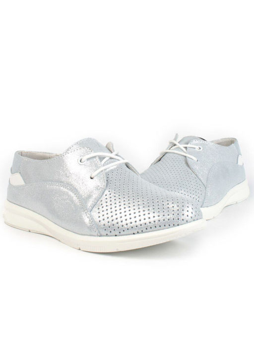 05-DF99-21P LT. BLUE Полуботинки женские спортивные (натуральная кожа) - Фабричный китай фото 12