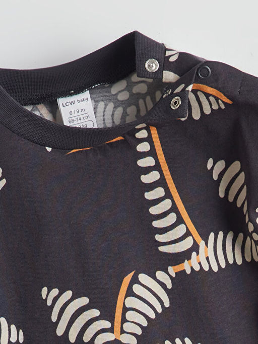 Bisiklet Yaka Desenli Erkek Bebek Ti??rt