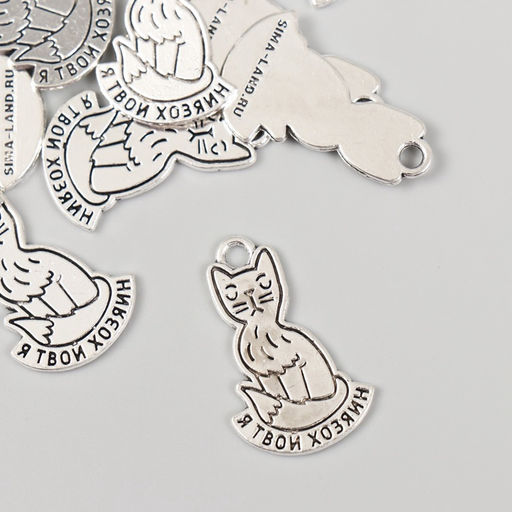 Металлический элемент, декоративная подвеска Котик: Я твой хозяин, набор 10 шт., 1.62.5 см