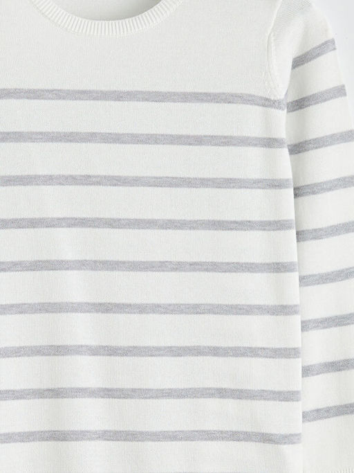 Bisiklet Yaka ?izgili Kad?n Triko Kazak