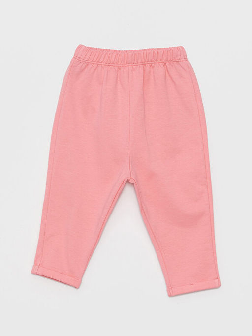 Bisiklet Yaka Uzun Kollu Desenli K?z Bebek Sweatshirt ve Pantolon 2li Tak?m