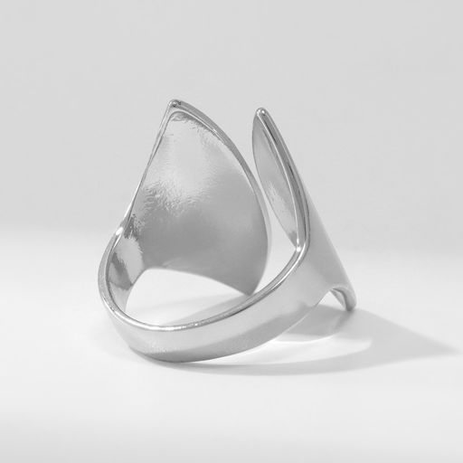 Кольцо металл Тренд два лепестка, цвет серебро, размер 16 - Qf фото 2