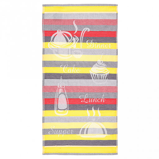 Полотенце кухонное 30х70см, пестротканое, плотность 200гр/м2, хлопок 100%, "Мой день", цвета микс (Россия)