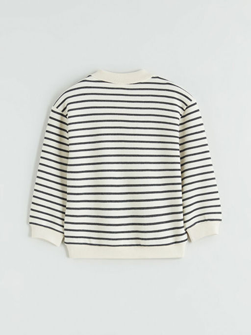 Polo Yaka ?izgili Erkek ?ocuk Sweatshirt