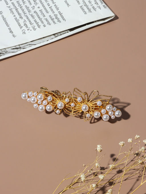 Цена за 2 шт. Заколка - автомат для волос «Забава», бабочки, 10 см