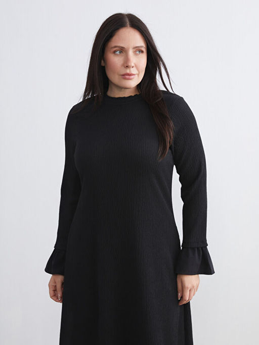 B?y?k Beden F?rf?rl? Dik Yaka Elbise