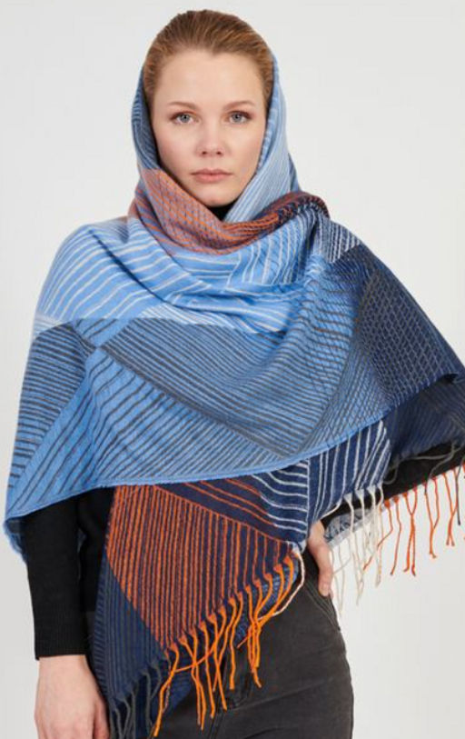 Большой  платок в стиле арт-деко в составе шерсть - Tantino фото 6