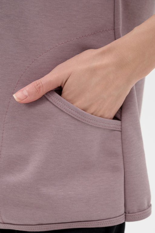 Кофта женская из коттон фита Анфиса кофе макси - Амадэль фото 11