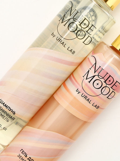 Подарочный набор NUDE MOOD, гель для душа и шампунь для волос, 2?250 мл, аромат карамели и земляники, URAL LAB  фото 5