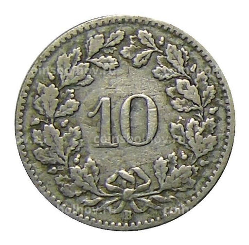 Монета 10 раппенов 1908 года Швейцария