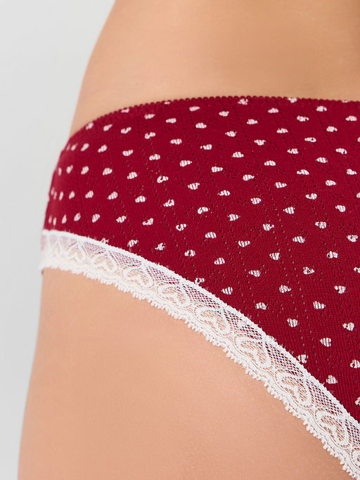 Цена за 2 штуки! Трусы слипы женские красные с принтом в сердечко - Mark formelle фото 6