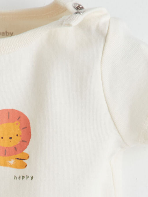 Bask?l? Erkek Bebek ??t??tl? Bodysuit