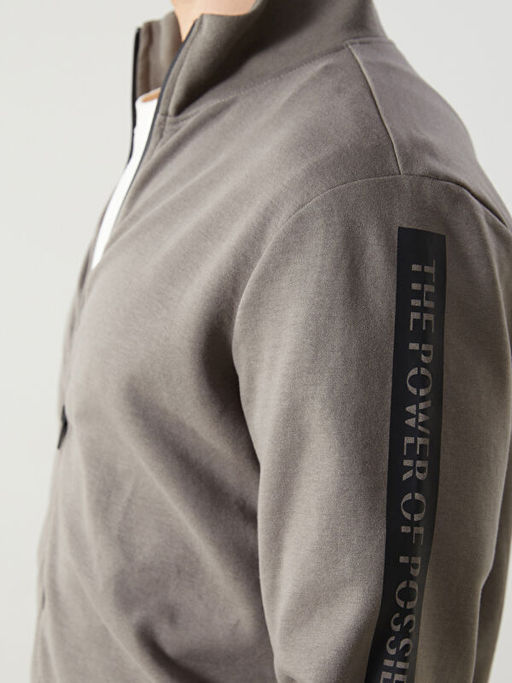 Dik Yaka Erkek Sweatshirt