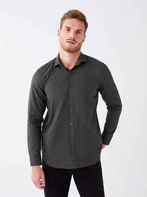 Slim Fit Uzun Kollu Arm?rl? Erkek G?mlek