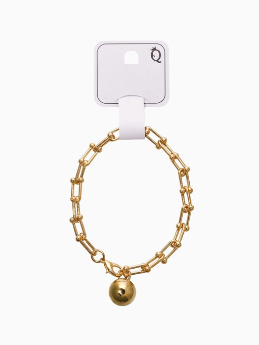 Браслет цепочка с подвеской «Шарик», L=22 см, металл, цвет золото