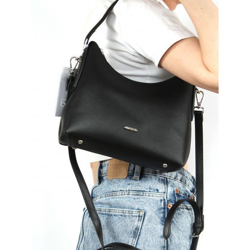 Сумка женская искусственная кожа DJ-CM 6987-BLACK, 1отд, плечевой ремень, черный SALE 261460 - Adelia фото 5