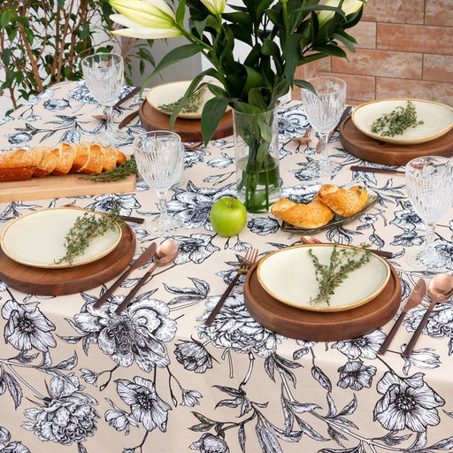 Скатерть Доляна Blooming garden 110х144 см, 100% хлопок, 164 г/м2  фото 3