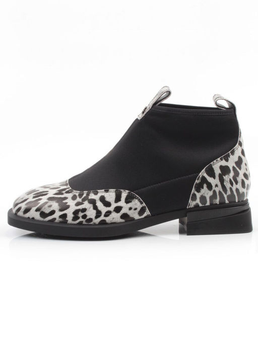 01-B44B-81H WHITE/LEOPARD Ботинки демисезонные женские (натуральная кожа, текстиль, байка) - Фабричный китай фото 6
