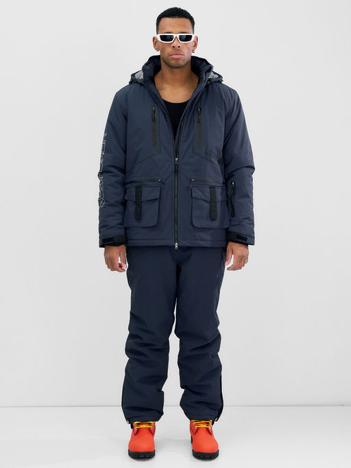 Горнолыжный костюм мужской зимний темно-серого цвета 394TC - Leifensh фото 7