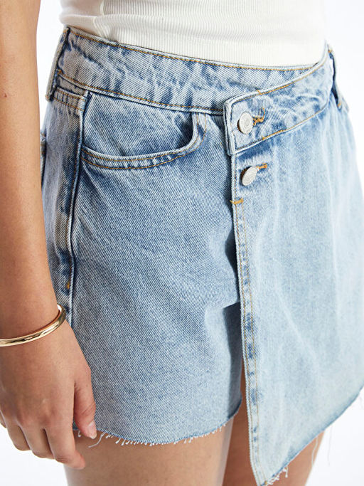 Standart Fit Kad?n Jean ?ort Etek