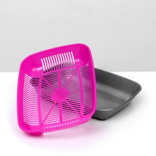 Туалет округлый с сеткой 33,5 х 25 х 6 см, маджента/серый - Simaland фото 4