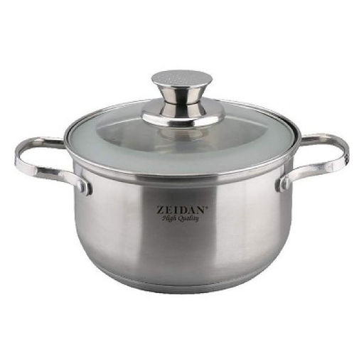 Кастрюля нерж 6,3 л (24 см) ZEIDAN матов тонир, крыш с мат тонир, 5-ти слойное капс дно, арт.Z-50286