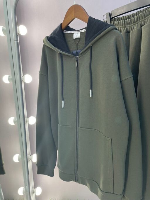 265ПМ Костюм мужской на молнии, хаки (3хнитка петля) - Knitka wear фото 4