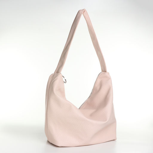 Сумка - мешок женская на молнии, 30×13×34 см, нежно-розовая