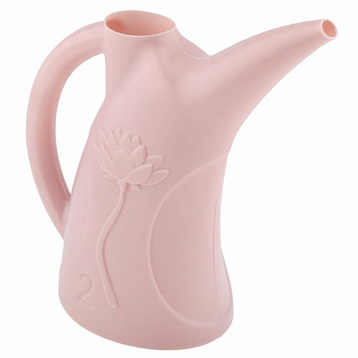 Лейка для комнатных растений пластмассовая 2л Лотос, 27,5х11,5х29см, пищевой полиэтилен, пудровый (Россия) - Домашняя Мода фото 3