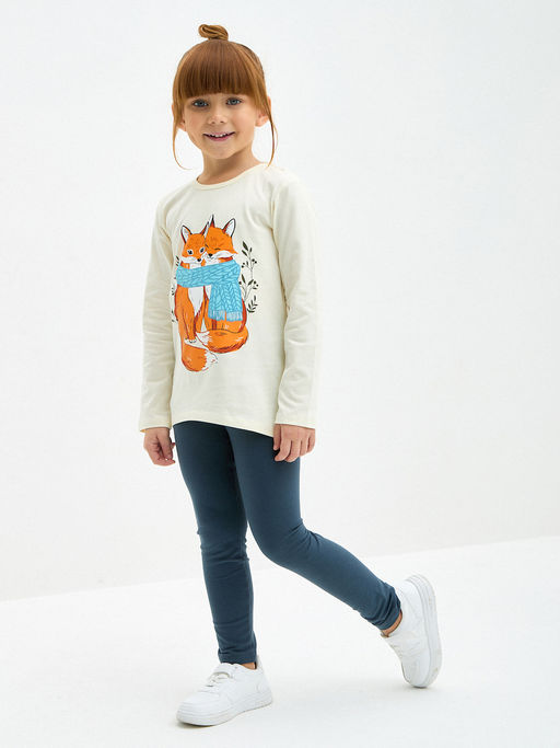 Темно-синие леггинсы для девочки - Kogankids фото 2
