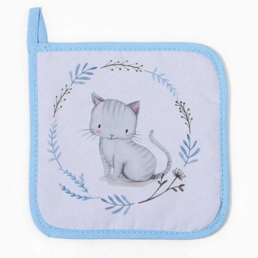 Прихватка Доляна Котенок 17х17 см, 35% хл, 65% пэ, ватин 250 г/м2  фото 2