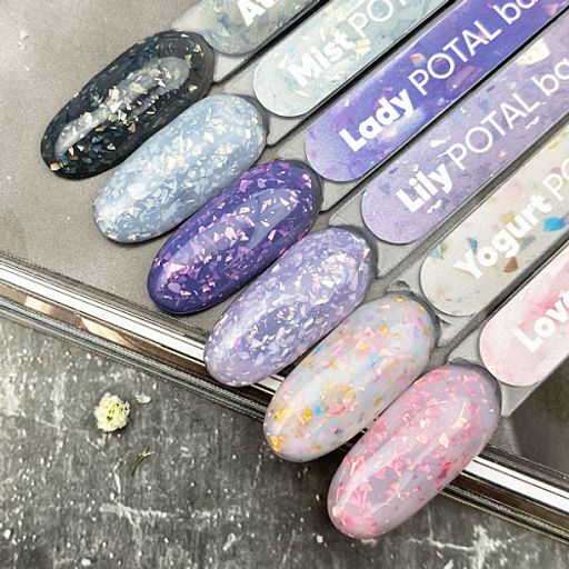 POTAL Mist base каучуковая молочно-серая база с серебряной поталью с легким голографическим отливом NEW - Patrisa nail фото 2