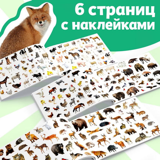250 наклеек Животные фермы и леса, 8 стр. - Буква-ленд фото 9