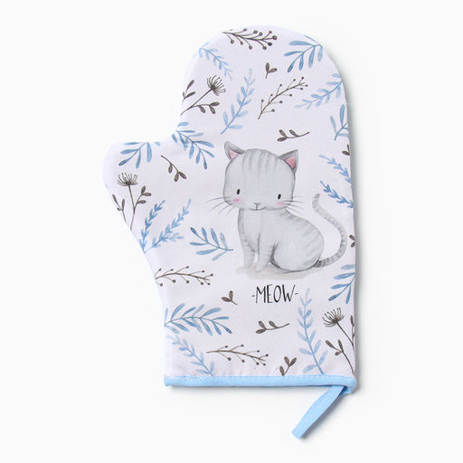 Варежка-прихватка Доляна Котенок 20х28 см, 35% хл, 65% пэ, ватин 250 г/м2  фото 2