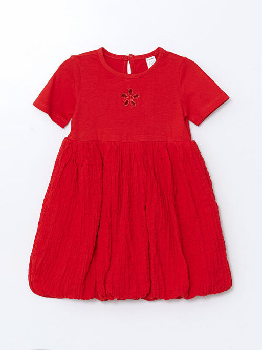 Nak??l? Krinkle B?zg?l? K?z ?ocuk Elbise