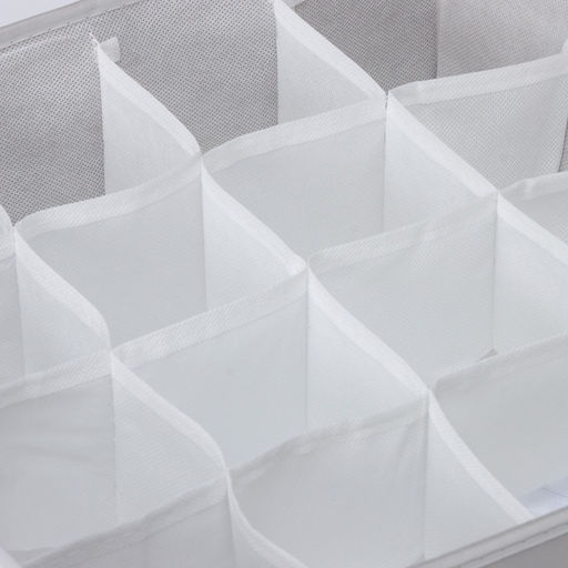 Органайзер для хранения белья LaDо́m, 16 ячеек, 32×32×12 см, серый