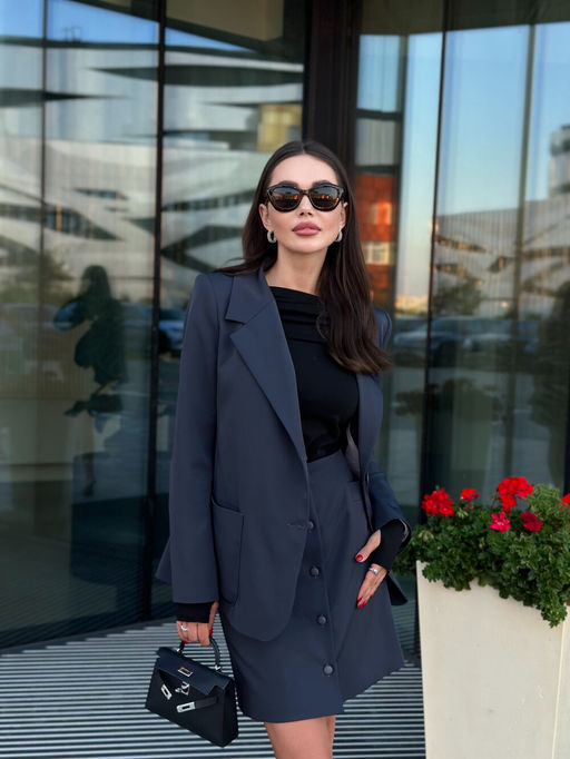 Жакет AURA 1109-164 темно-серый, графит