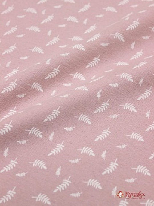 Теплый хлопок Мелкие листочки на розовой дымке, ш.1.5м, хлопок-100%, 160гр/м.кв