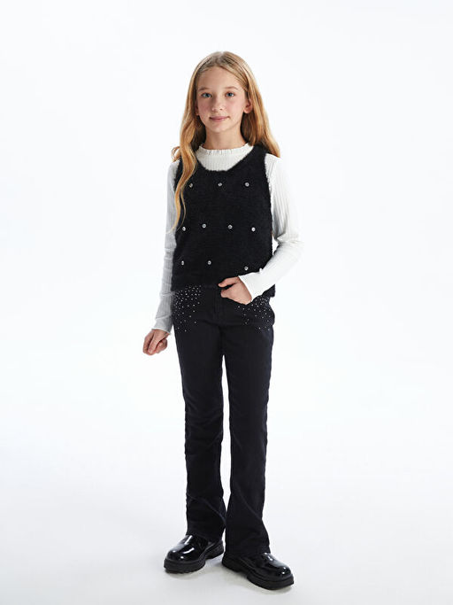 Bisiklet Yaka K?z ?ocuk Triko S?veter