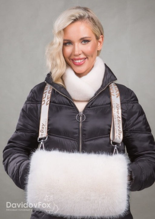 Шарф-воротник норка жемчуг