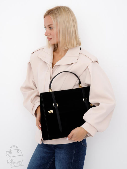 Сумка женская кожаная 1020L black Polina&Eiterou