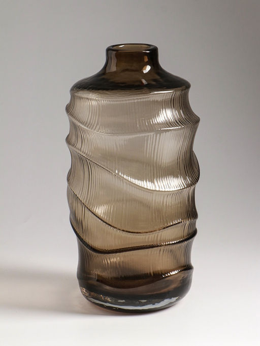 Ваза «Тонье», 28×14 см, стекло, серо-коричневая