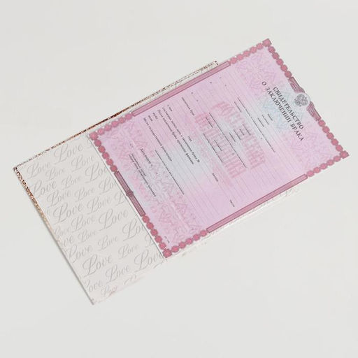 Папка для свидетельства о заключении брака Мрамор с блестками, А5 - Долго и счастливо фото 5